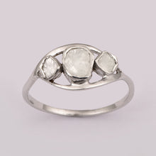 Load image into Gallery viewer, 0.50 Ctw Diamond Polki Trilogy 925 Sterling Silver Ring
