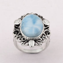 Load image into Gallery viewer, 0.40 CTW Natural Diamond Polki Larimar Cocktail Ring
