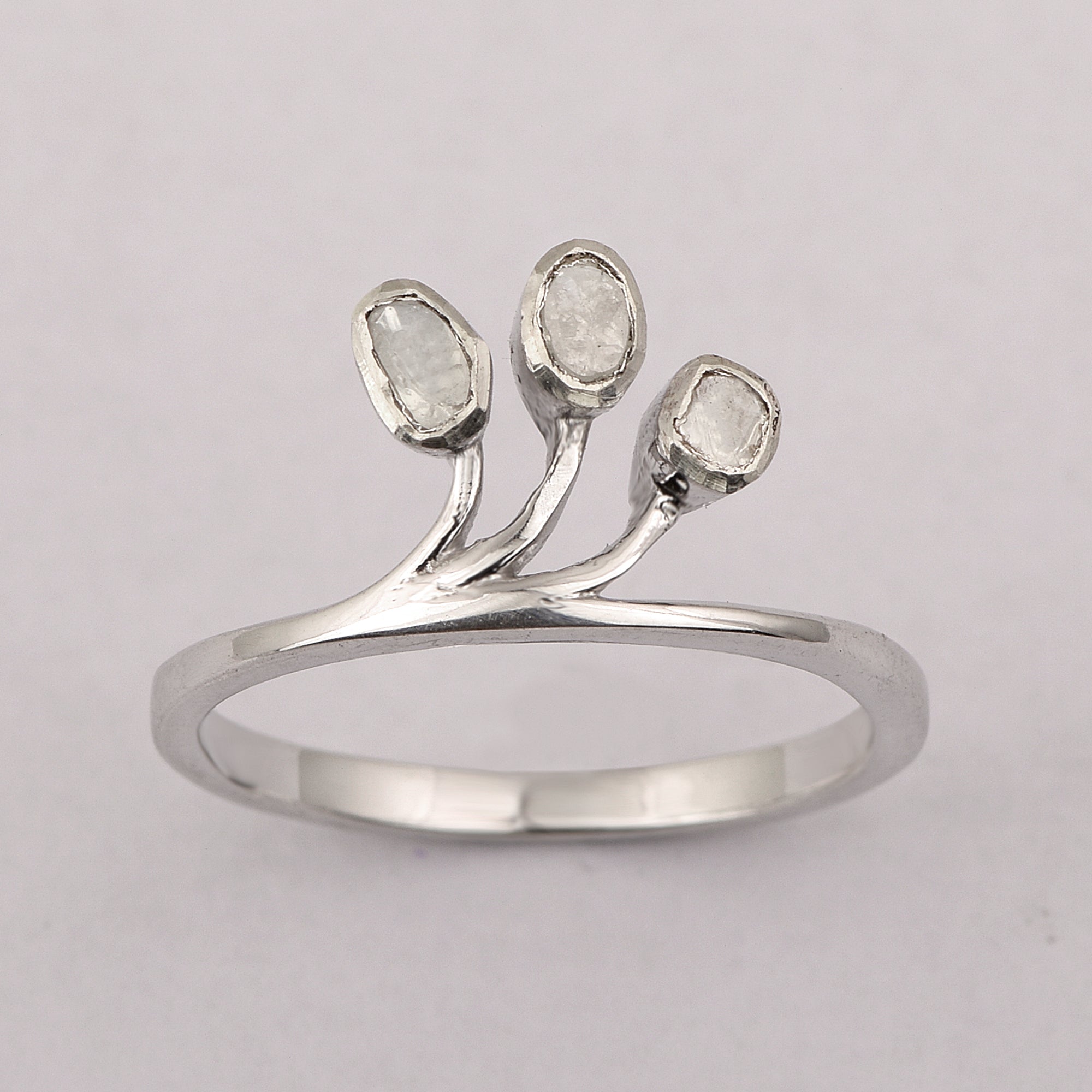 0.50 CTW Diamond Polki Tree of Life Elegant Ring
