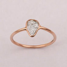 Load image into Gallery viewer, 925 Sterling Silver Asymmetric Shape 0.20 CTW Slice Diamond Polki Tiny Band Ring
