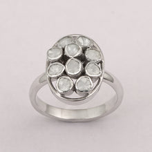 Load image into Gallery viewer, 1.80 CTW Natural Slice Polki Diamond Handmade Cocktail Ring 925 Sterling Silver

