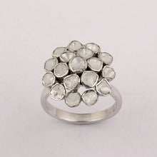 Load image into Gallery viewer, 1.50 CTW Natural Slice Polki Diamond Handmade Promise Ring 925 Sterling Silver
