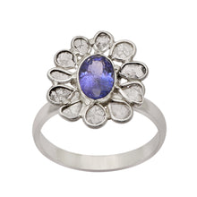 Load image into Gallery viewer, 2 CTW Diamond Polki Tanzanite Ring
