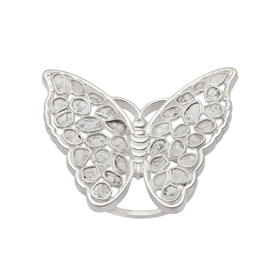 2.50 CTW Diamond Polki Butterfly Ring