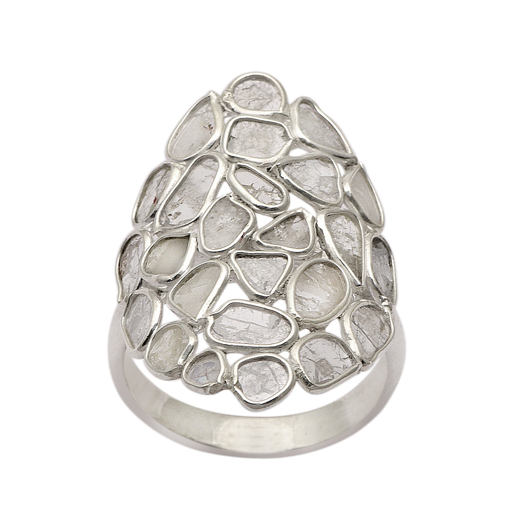 2.50 CTW Diamond Polki Cluster Ring