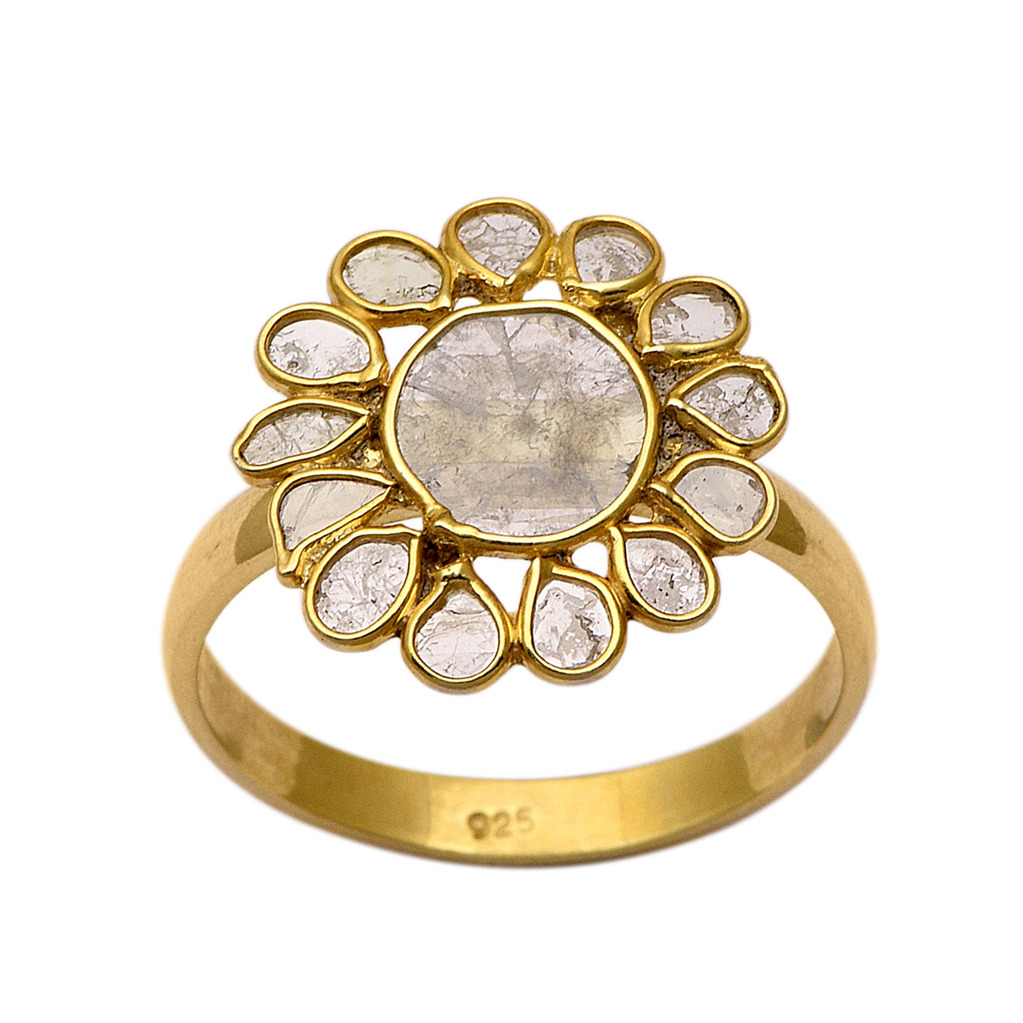 2.50 CTW Diamond Polki Floral Ring