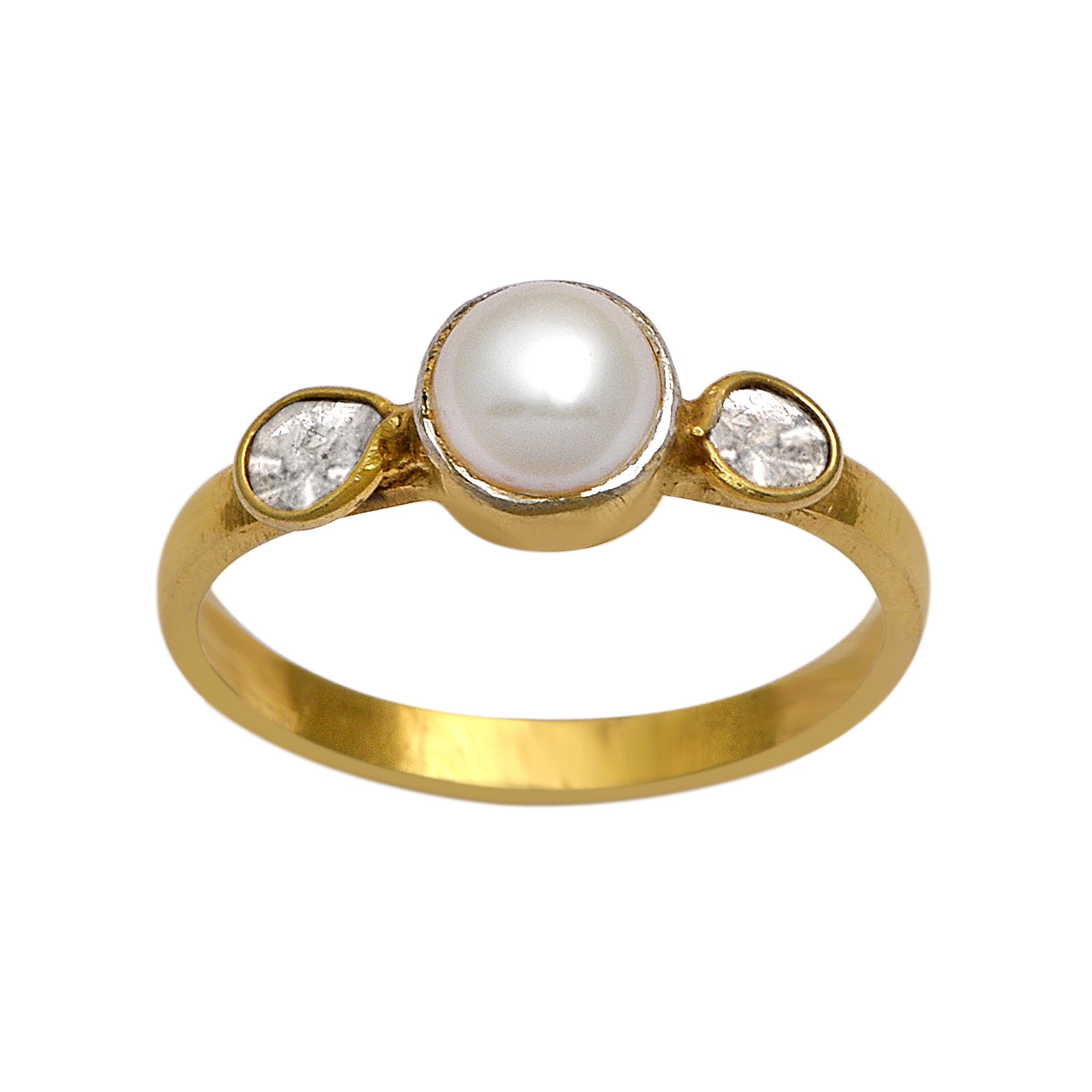 0.30 CTW Diamond Polki Pearl Ring