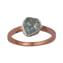 Load image into Gallery viewer, 0.25 CTW Natural Blue Diamond Polki Solitaire Handmade Women Ring, 14K Rose Gold Plated
