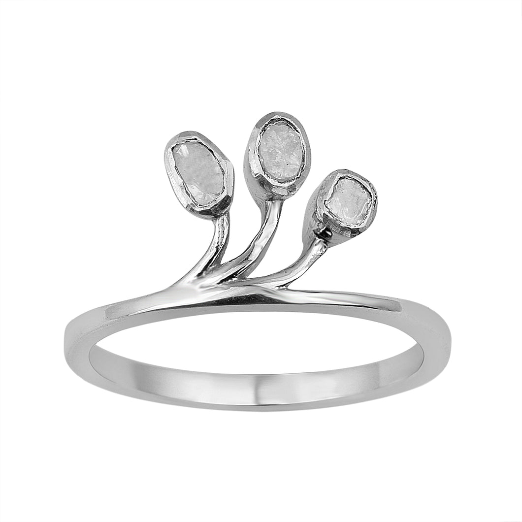 0.50 CTW Diamond Polki Tree of Life Elegant Ring