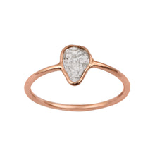 Load image into Gallery viewer, 925 Sterling Silver Asymmetric Shape 0.20 CTW Slice Diamond Polki Tiny Band Ring
