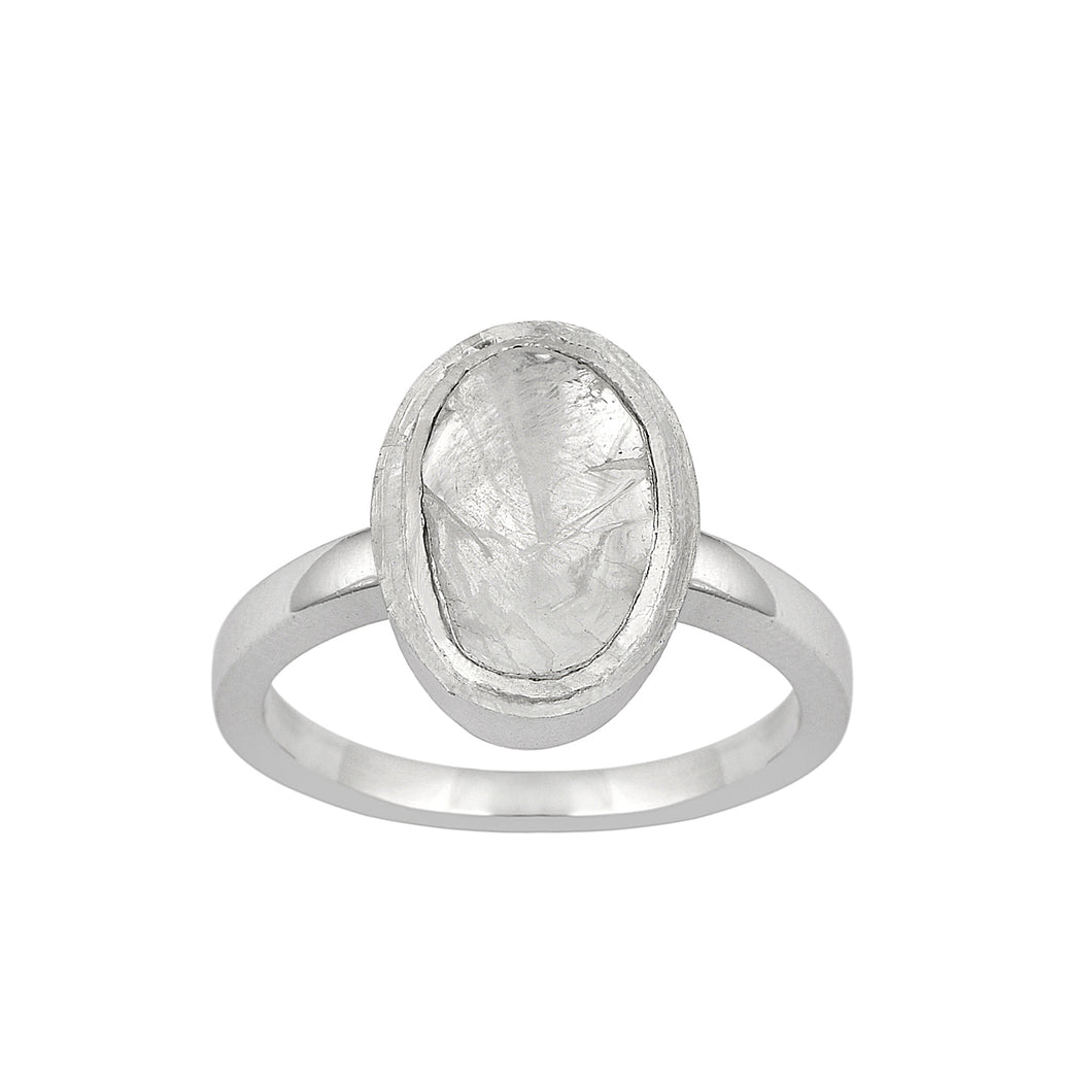 0.75 CTW Natural Slice Polki Diamond Handmade Solitaire Premium Ring