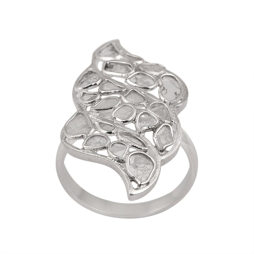 2.00 CTW Natural Slice Polki Diamond Handmade Designer Stunning Ring