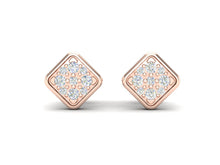 Load image into Gallery viewer, White Diamond 0.18 Ctw Square Shape 925 Sterling Silver Earring
