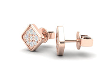 Load image into Gallery viewer, White Diamond 0.18 Ctw Square Shape 925 Sterling Silver Earring
