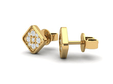 Load image into Gallery viewer, White Diamond 0.18 Ctw Square Shape 925 Sterling Silver Earring
