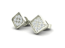 Load image into Gallery viewer, White Diamond 0.18 Ctw Square Shape 925 Sterling Silver Earring
