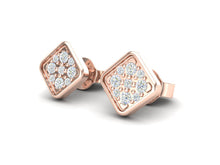 Load image into Gallery viewer, White Diamond 0.18 Ctw Square Shape 925 Sterling Silver Earring
