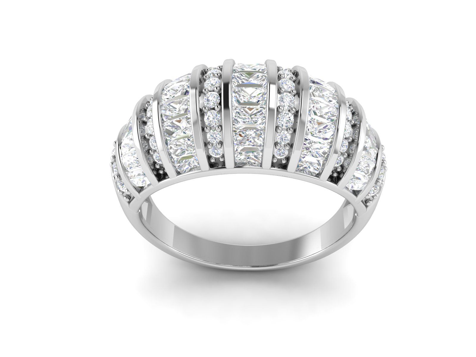 White Diamond 1.50 Ctw 925 Sterling Silver Cluster Ring