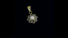 Load and play video in Gallery viewer, 0.50 CTW Diamond Polki Pearl Floral Pendant
