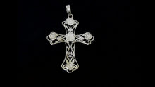 Load and play video in Gallery viewer, 0.50 CTW Diamond Polki Cross Pendant
