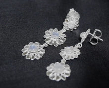 Load and play video in Gallery viewer, 3 CTW Diamond Polki Moonstone Chain Earrings

